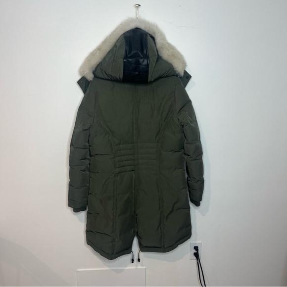 Pajar Women's Size Large Grace Parka Saga Fur's Green Hooded Winter Jacket - Picture 7 of 15